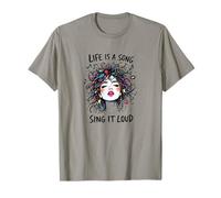Music Lover Life Is A Song Sing It Loud Idea regalo Maglietta