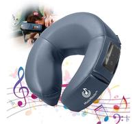 Music Master, cuscino rotondo a mezzaluna ad alta fedeltà, cuscino per massaggio Bluetooth, cuscino per poggiatesta musicale, supporto per il collo, per tavoli da massaggio, blu reale