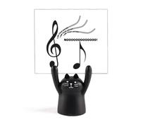 Music Melody Sing Art Deco Fashion Memo Holder Cartoon Black Cat Stand Decorazione