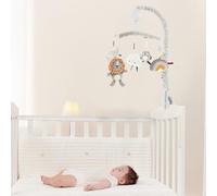 Music Mobile Mobile con rivestimento in cotone ultra morbido e sicuro Mobile Baby con musica con 5 Baby Animals Baby Carillon con musica a basso numero di decibel attrezzato per addormentarsi