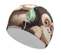 Music Monkey, cuffia da nuoto per donne e uomini, resistente, antiscivolo, ad alta elasticità, per capelli lunghi e corti, trecce e dreadlock, mantiene i capelli asciutti