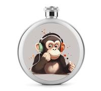 Music Monkey - Fiaschetta da whisky da viaggio, piccola fiaschetta portatile da viaggio, in acciaio inox, a prova di perdite, per feste di nozze, testimone dello sposo, regalo per damigella d'onore