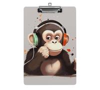 Music Monkey - Portablocco in acrilico con clip in acrilico, 31,8 x 21,6 cm, formato A4, per aule, insegnanti, forniture per ufficio