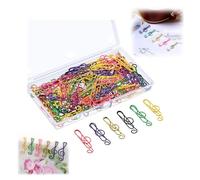 Music Multicoloured Metal Paper Clips, Music Note Paper Clips, Paper Clips Shaped Like Musical Notes, Mixed Colors Musical Notes Style Type Creative Paper Clips (100pcs)