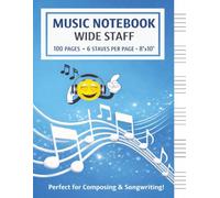 Music Notebook: Blank Sheet Music Notebook for Piano, Guitar & Violin