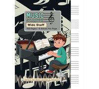 Music Notebook for Kids - Wide Staff Practice Book | 100 Pages, 6 Staves per Page | Fun & Simple Sheet for Beginners: Perfect for young musicians, ... - Great for piano, guitar, or any instrument!