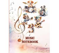 Music Notebook: Four-Legged Friends · 8.5"x11" · 12 staves per page · 100 pages