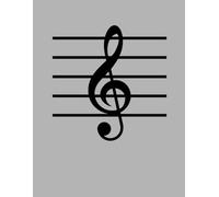 Music Notebook - Gray Cover with Black Treble Clef: 120 lined pages for notes, songwriting, or music practice | Perfect for students and musicians