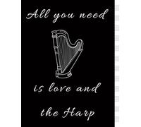 Music Notebook - Harp | Sheet music notebook for a harpist: Blank Music Staff Book | 12 staves per page | 8.5 x 11 inch | 100 pages