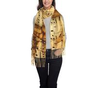 Music Notes 2 Donna Sciarpe Grande Scialle Con Frange Foulard Per Autunno Sera Matrimonio