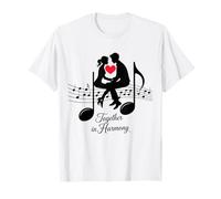 Music Notes Couple Love Design Together in Harmony Maglietta