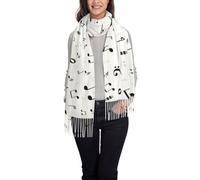 Music Notes Musical Notation Donna Sciarpa Lunga Foulard Caldo Scialle Per Sera Autunno Matrimonio