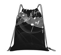 Music Notes_Ttrrrjflrt000002 Borsa con Coulisse Stringa Sacca da Palestra Moda Borsa Palestra per Campeggio Shopping Spiaggia 36X42Cm