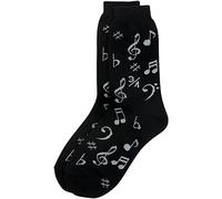 Music Notes Womens Socks (Black/Silver)