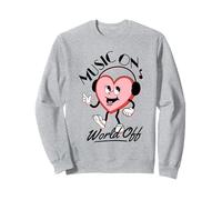 Music On World off - Cuffie a Forma di Cuore, Stile retrò Felpa