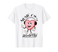 Music On World off - Cuffie a Forma di Cuore, Stile retrò Maglietta