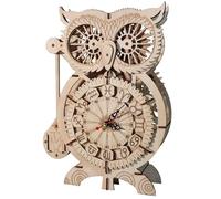 Music Park -3D puzzle in legno gufo orologio modello kit per costruire costruzione in legno artigianale artigianale unico