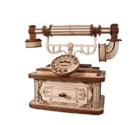 Music Park Puzzle 3D in Legno Telefono Retrò Kit Fai da Te per Adulti Regalo Decorativo Vintage Modello in Legno da Costruire Puzzle Interattivo per Adulti