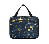 Music Patterns Stars Nature Hanging Mens borsa da viaggio con gancio, borse da toilette chic di design per il viaggio deve lavorare Bolsa para maquillaje L