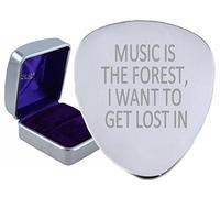 Music poesia plettro in acciaio inciso in scatola