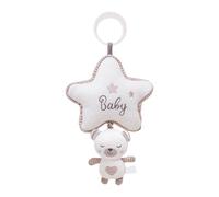 Music Rattle for Baby, Hangable Bunny Kid Rattle, Soft Yarn Knit Toy, Gentle Sound Feature, Cuddly Plush Design, Bassinet Crib Use, Car Seat Pram Pushchair Accessory, 11.81x6.69 Inches