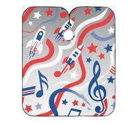 Music Red Blue Whitoddler Haircut Capo con chiusura a scatto regolabile, Capo Essentials per capelli bata para cortar Cabello 165,1 x 139,7 cm