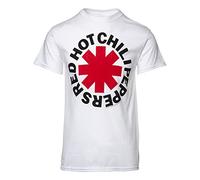 MUSIC Red Hot Chili Peppers-Asterix T-Shirt, Bianca, XL Uomo