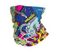 Music Rock Guitar Modern Abstract Cool Passamontagna Elastico Scaldacollo Multiuso Fascia per Capelli per Escursionismo Sports Estivo 25X50Cm