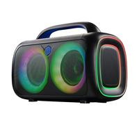 Music Sound 80s Speaker Bluetooth Portatile 80W con Luci RGB, 4h Auotnomia, TWS/AUX/TF/USB, Speaker per Party e Allenamenti, Controller intuitivo, Ricarica con cavo USB-C incluso - Nero