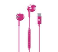 Music Sound - Auricolari Capsula - Auricolari con Filo e Microfono - Compatibilità USB-C - Dettagli metallici - Colore Rosa