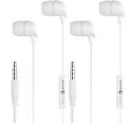 Music Sound | AURICOLARI Fullcolor In-Ear | Auricolari con Filo e Microfono - Jack 3.5 Mm - Colore Bianco (Confezione da 2)