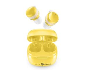 Music Sound - FLOW - Auricolare Bluetooth in-ear senza fili - Play Time 25 H - Giallo