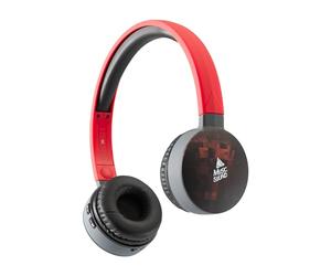 Music Sound | HEADBAND Bluetooth | Cuffie on Ear Bluetooth Archetto Estendibile - PlayTime 20h - Fantasia Cubi Rossi, One Size