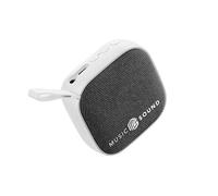 Music Sound - MINI - Speaker Bluetooth - Potenza 3 WATT - Play Time 4 ore - Compatto e portatile - Finiture in tessuto morbido e colorato - Bianco