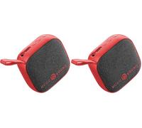 Music Sound - MINI - Speaker Bluetooth - Potenza 3 WATT - Play Time 4 ore - Compatto e portatile - Finiture in tessuto morbido e colorato - Rosso (Confezione da 2)