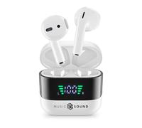 Music Sound, SPARK, Auricolari TWS, Bluetooth, Wireless, Display LED, Play Time 17 Ore, Pairing Automatico, Controlli Touch Sugli Auricolari, Bianco