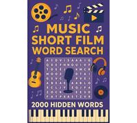 Music-Themed Short Film Word Search Puzzle Book: 100 Word Finds, 2,000 Hidden Words & Answers: Word Seek Jam for Adults & Teens - Brain Training, Stress-Relief & Melody-Filled Cinema Facts