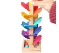 Music Tree Run Toy - Pallina in marmo in legno Run Learning Toy per Les, Gioco di selezione dei colori prescolare con 15 colori | Albero del suono in marmo educativo Run for Boys and Girls, C