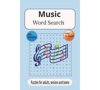 Music Word Search: Word searches with easy to read print about Bands, Instruments, Sound, and more} 6x9 inches, 110 pages] 50+ puzzles} Gift for vacations, holidays, and easy times.