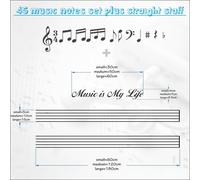 Musica 45 Note Adesivo Da Parete IN Vinile Love Arte Decorazione Casa Camera