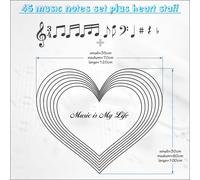 Musica 45 Note Adesivo Da Parete IN Vinile Love Arte Decorazione Casa Camera