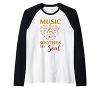 Musica Anima Chiave di Violino Note Retro Suono Emozionale Maglia con Maniche Raglan