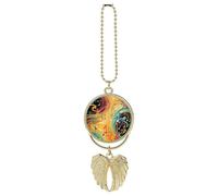 Musica astratta a tema auto appeso pendente, lega di zinco specchietto retrovisore Charms - Alleviare l'affaticamento visivo, Vintage portachiavi pendente, Lucky Car Interior Hanging decorazione