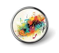 Musica astratta a tema Distintivo Rotondo Sveglio Smalto Spilla Spilla Spilla Abbigliamento Personalizzato Decorazione Unisex Badge Holder Cappelli Borse Camicie Decor