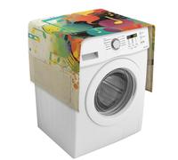 Musica astratta a tema lavatrice copertura con tasche portaoggetti lavatrice asciugatrice Top copertura antipolvere 54 "X 20.5" Frigorifero Cucina Pastiglie protettive Home Decor
