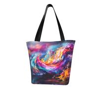 Musica astratta a tema stampa Tote Bag per le donne, riutilizzabile grande borsa a tracolla da donna grande capacità shopping totes fasion borsa per ufficio, shopping, viaggi