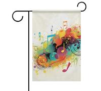 Musica astratta a tema Summer Garden Flag Double Sided 12x18 Pollici Yard Bandiere Primavera Sole Bandiere Giardino Stagionale Benvenuto Bandiera Esterna Decorazione