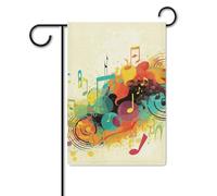 Musica astratta Bandiera a tema 12x18 Pollici Poliestere Doppio Lato Bandiere Giardino Benvenuto Yard Bandiere Banner Decorazione Esterna Per Cortile Portico Prato