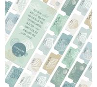 Musica Boxe Machine OFFILICIOUS Coastal Bible Book Tabs - 100 Soft Touch, Laminato Bibbia Tabs per Studio Bibbia - Tabs Durable per Bibbia - Protestante & Cattolica Bibbia Tabs Grande Stampa - Bibbia