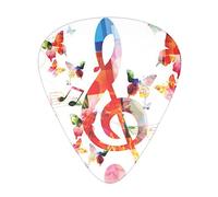 Musica Butterfly - Plettri per chitarra stampati, confezione da 12 plettri personalizzati per chitarra acustica e chitarra elettrica, inclusi 0,46 mm/0,71 mm/0,96 mm